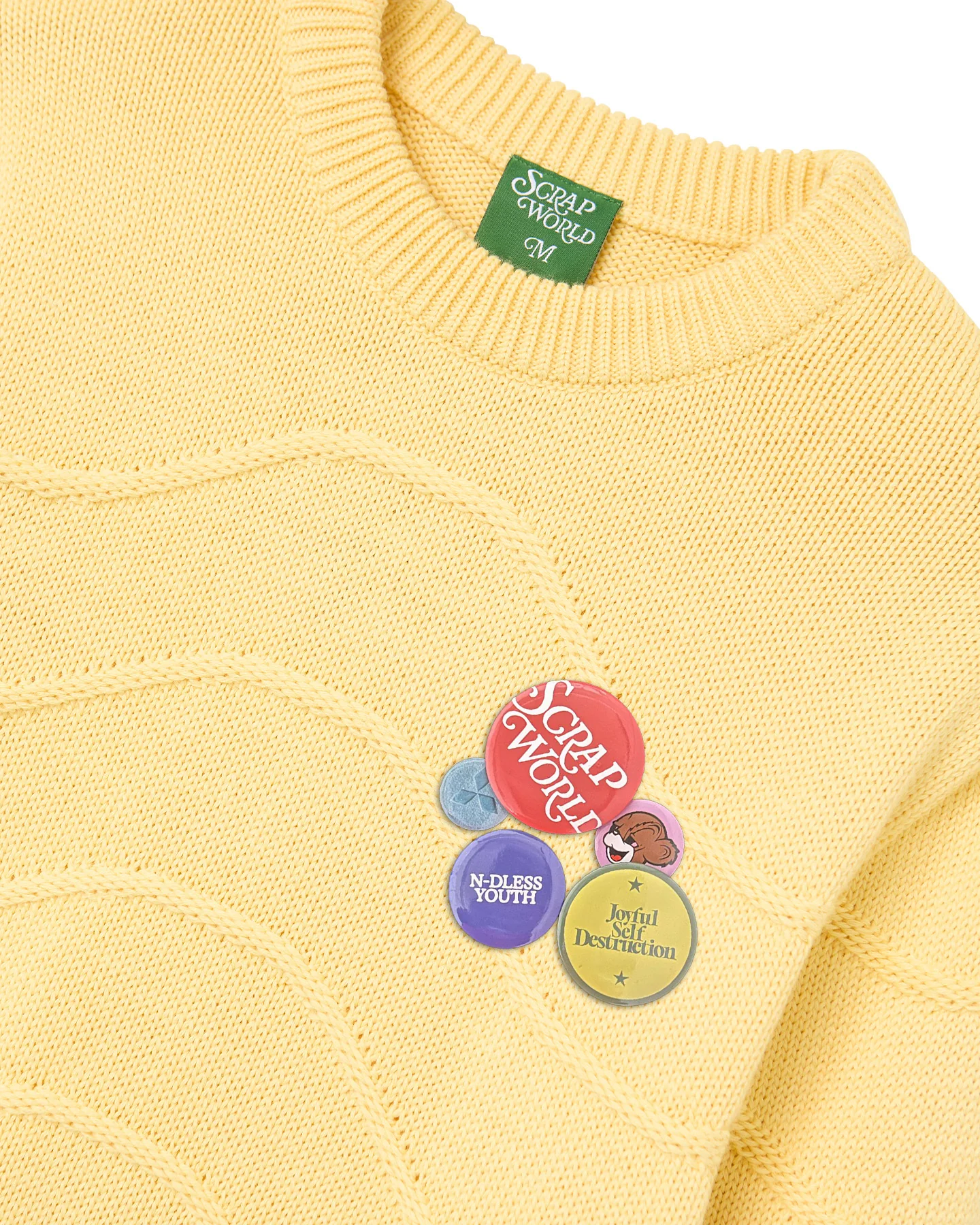 KNIT SWEATER WAVES YELLOW - Image 3