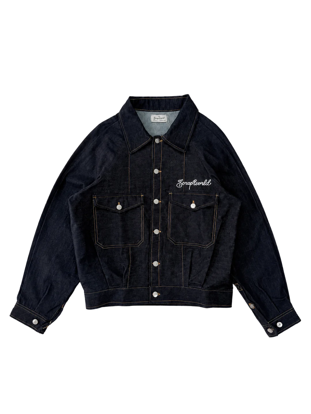 LUCKY RHINESTONE RAW DENIM JACKET - Image 4