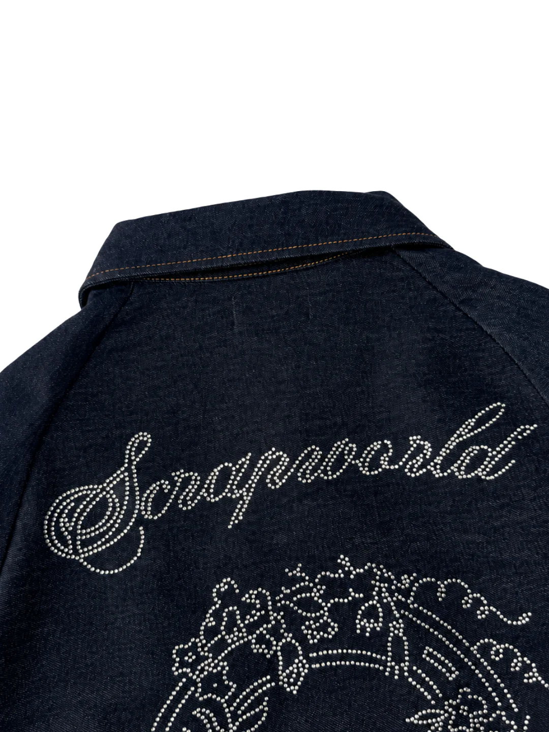 LUCKY RHINESTONE RAW DENIM JACKET - Image 8
