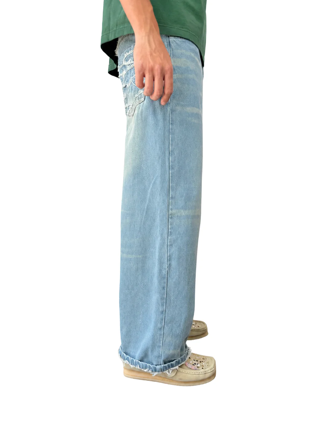 WAVES DENIM WASHED PANTS - Image 3