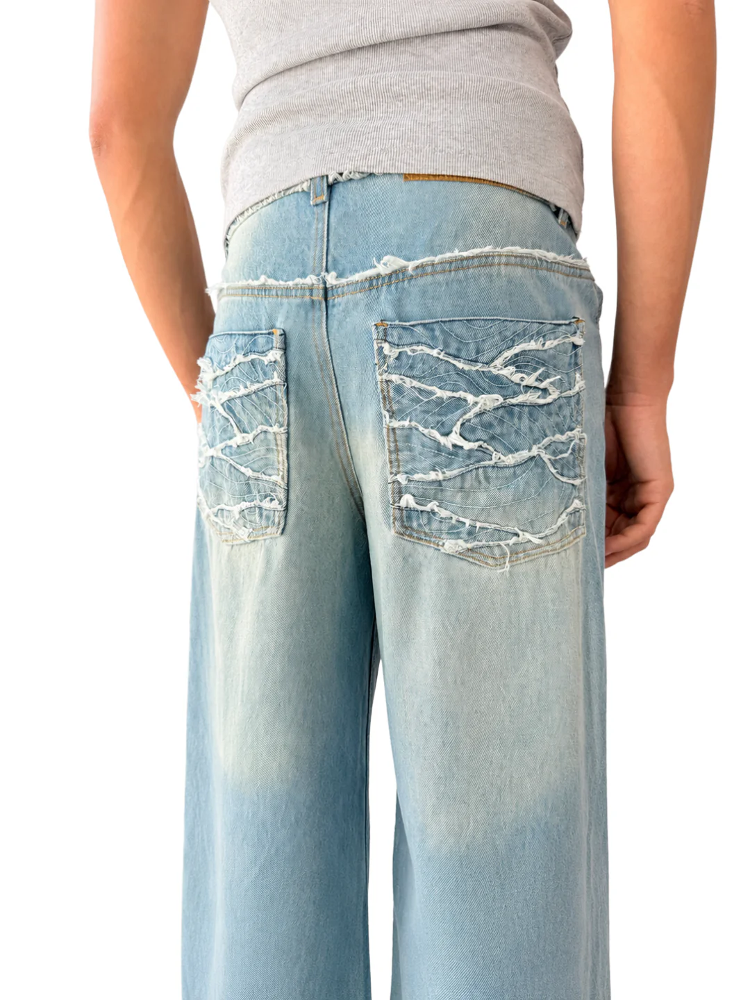 WAVES DENIM WASHED PANTS - Image 7