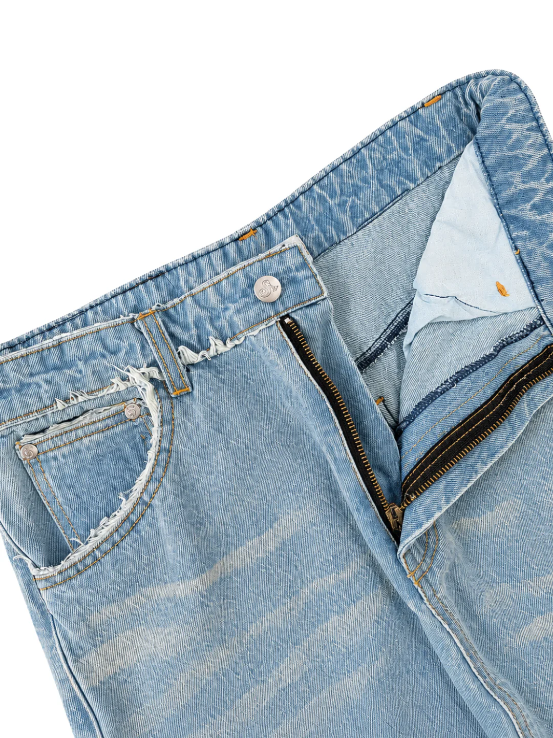 WAVES DENIM WASHED PANTS - Image 9